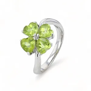 14K White gold period clover ring-30664