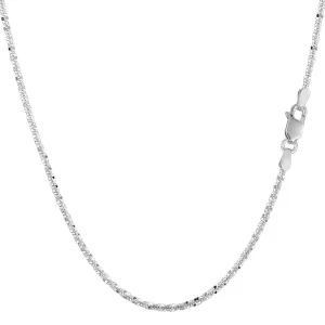 14k White Gold Sparkle Chain Necklace, 1.5mm