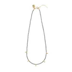 5 Drop Kisongo Necklace - SHINY GRAPHITE/GOLD