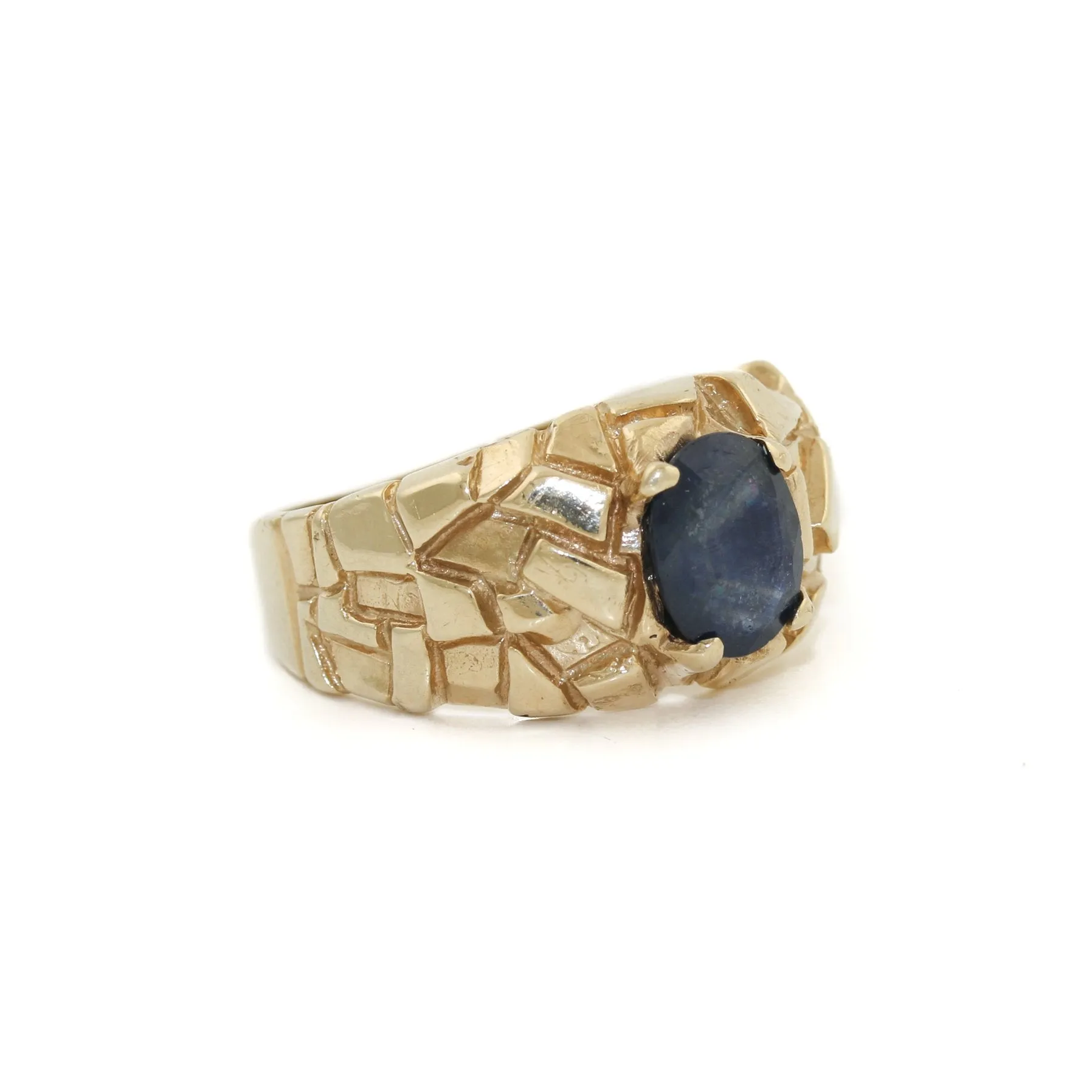 Abstract 14 K Gold x Raw Sapphire Ring