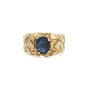 Abstract 14 K Gold x Raw Sapphire Ring