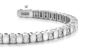 Alternating Bezel Lab-Grown Diamond Bracelet with 5.95 ct.(finished) 4.5mm