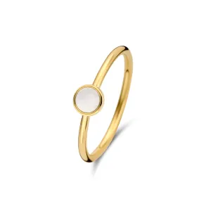 Belleville Nova 14 karat gold ring with mother of pearl