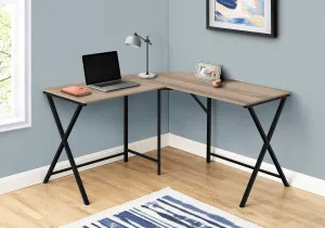 Computer Desk - 55"L / Dark Taupe Top/ Black Metal Corner