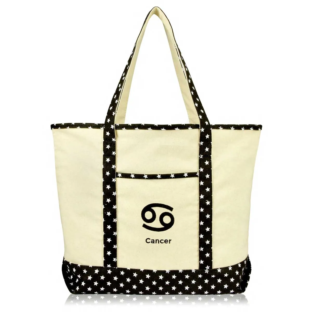 Dalix  Black Star Zodiac Tote Bag