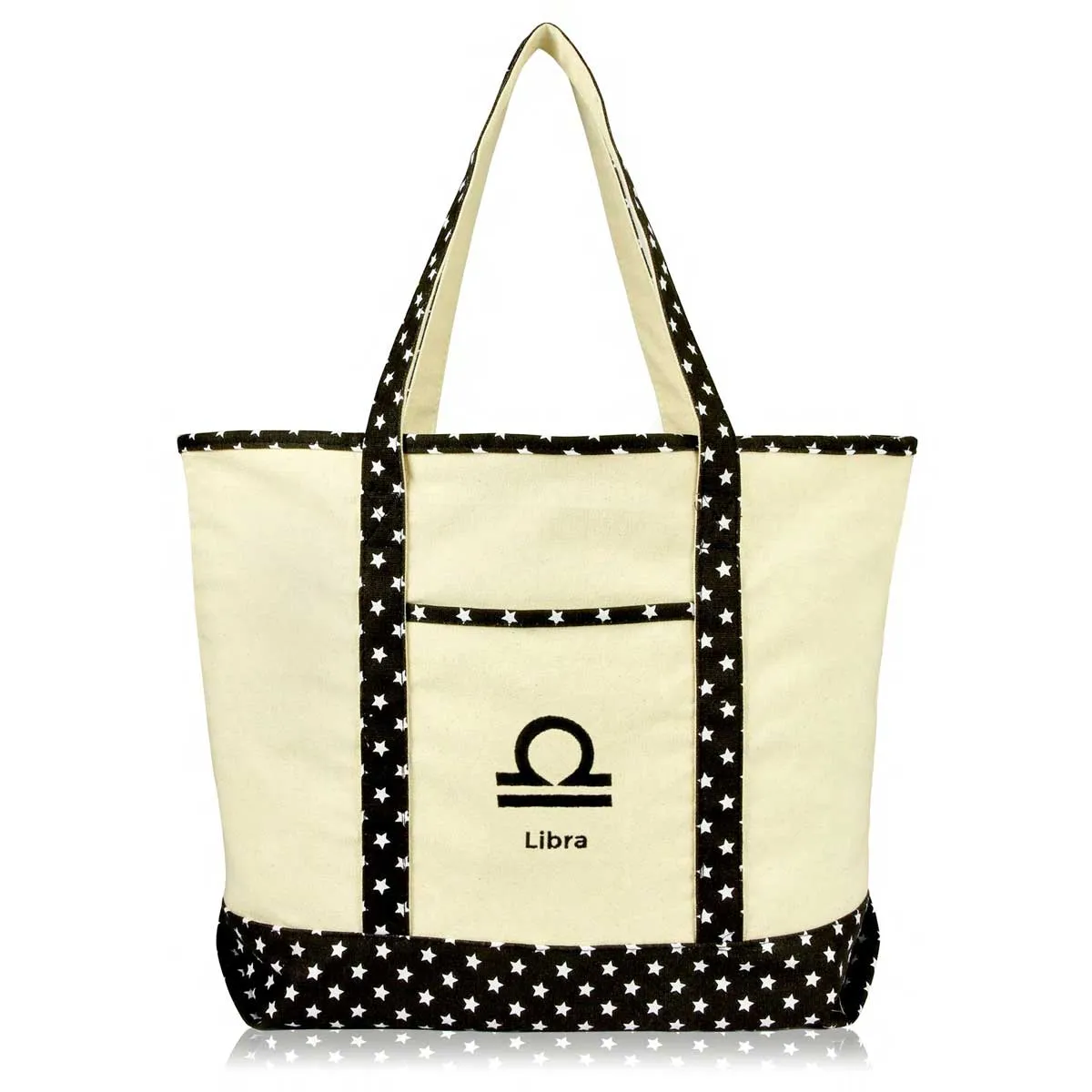 Dalix  Black Star Zodiac Tote Bag