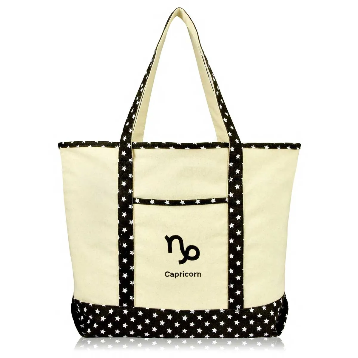 Dalix  Black Star Zodiac Tote Bag