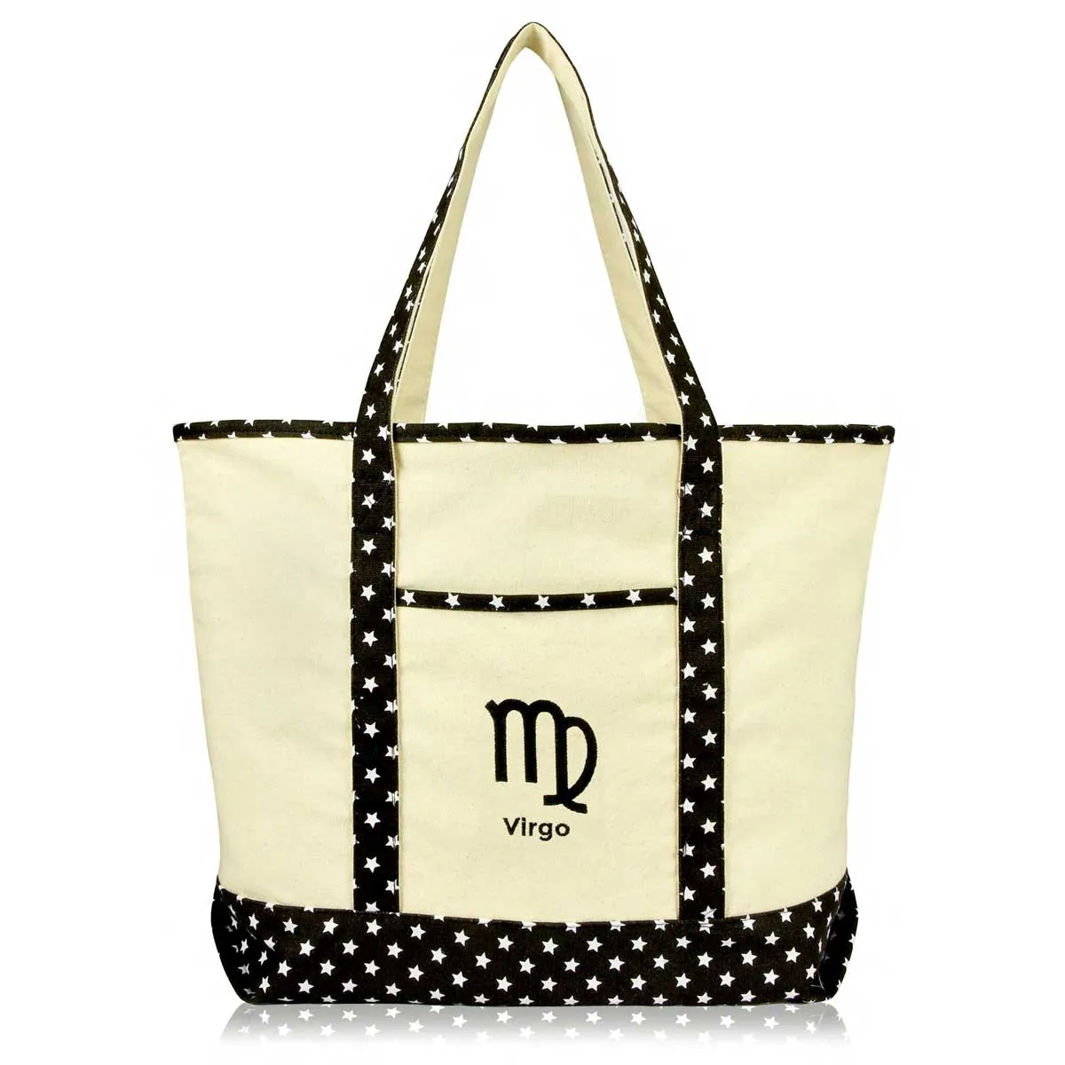 Dalix  Black Star Zodiac Tote Bag