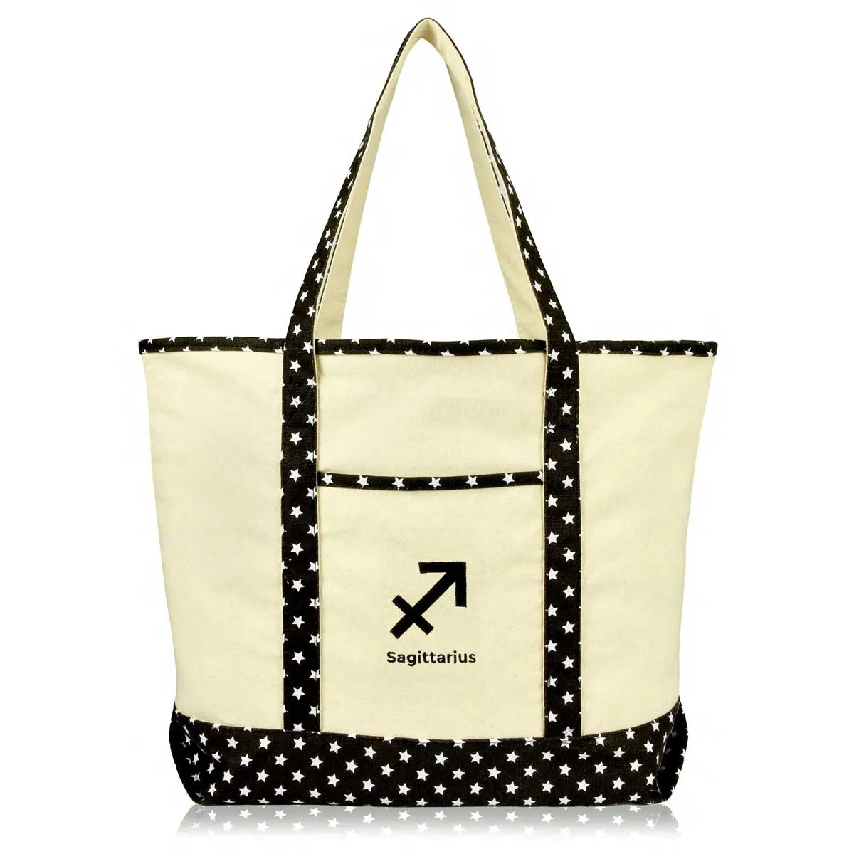 Dalix  Black Star Zodiac Tote Bag