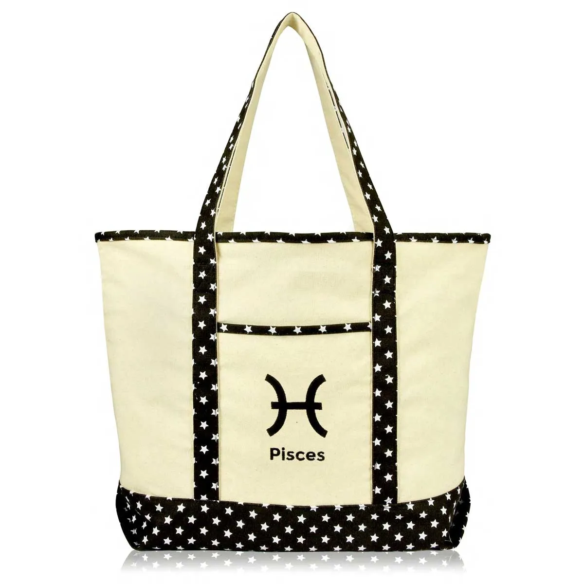 Dalix  Black Star Zodiac Tote Bag