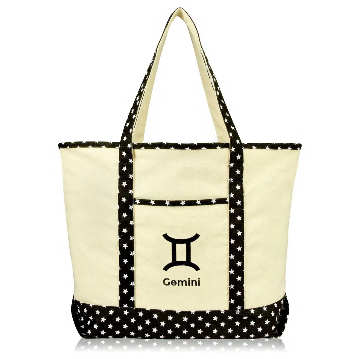 Dalix  Black Star Zodiac Tote Bag