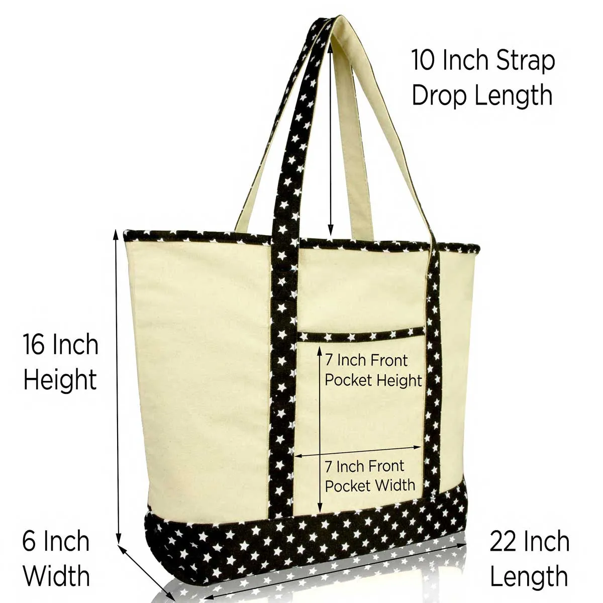 Dalix  Black Star Zodiac Tote Bag