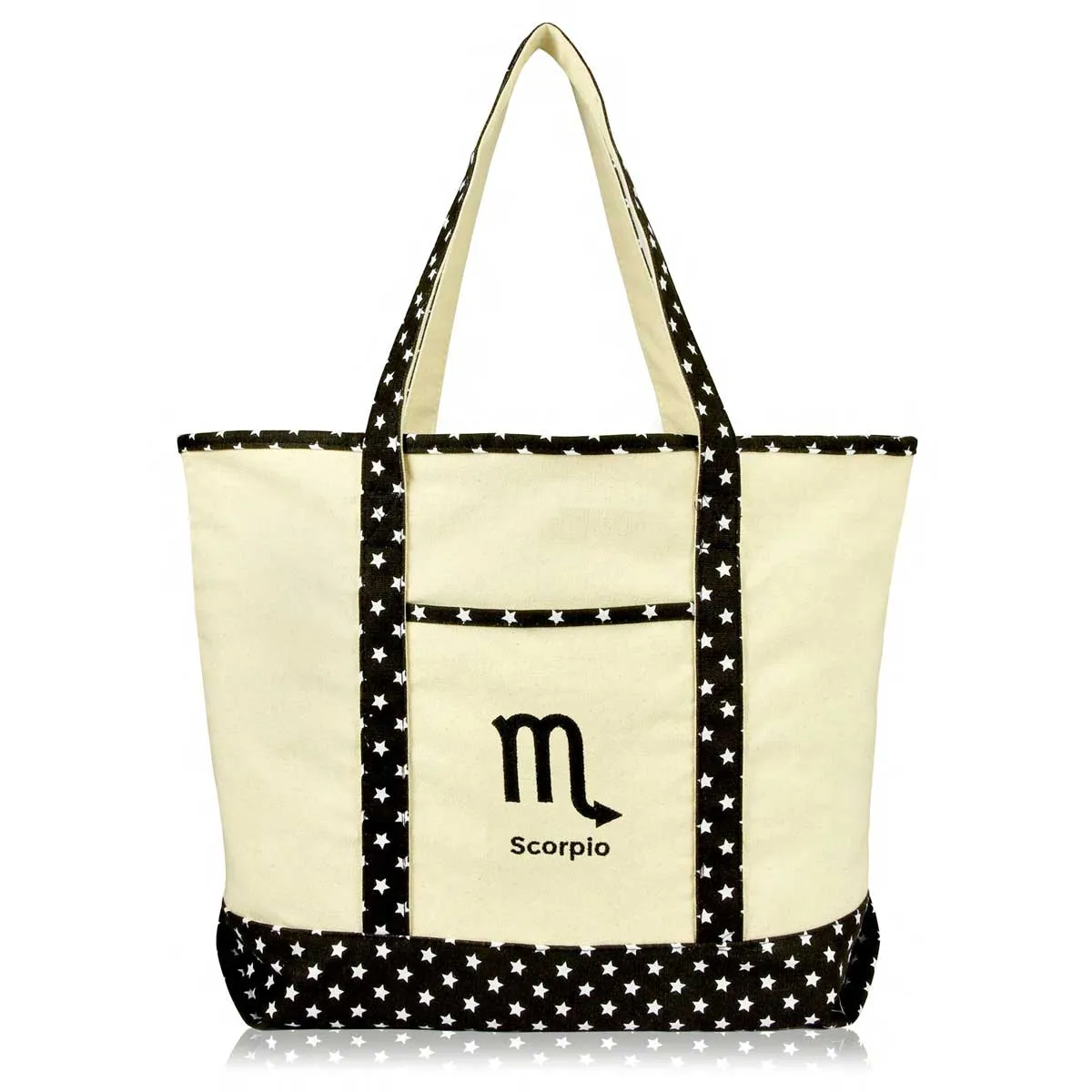 Dalix  Black Star Zodiac Tote Bag