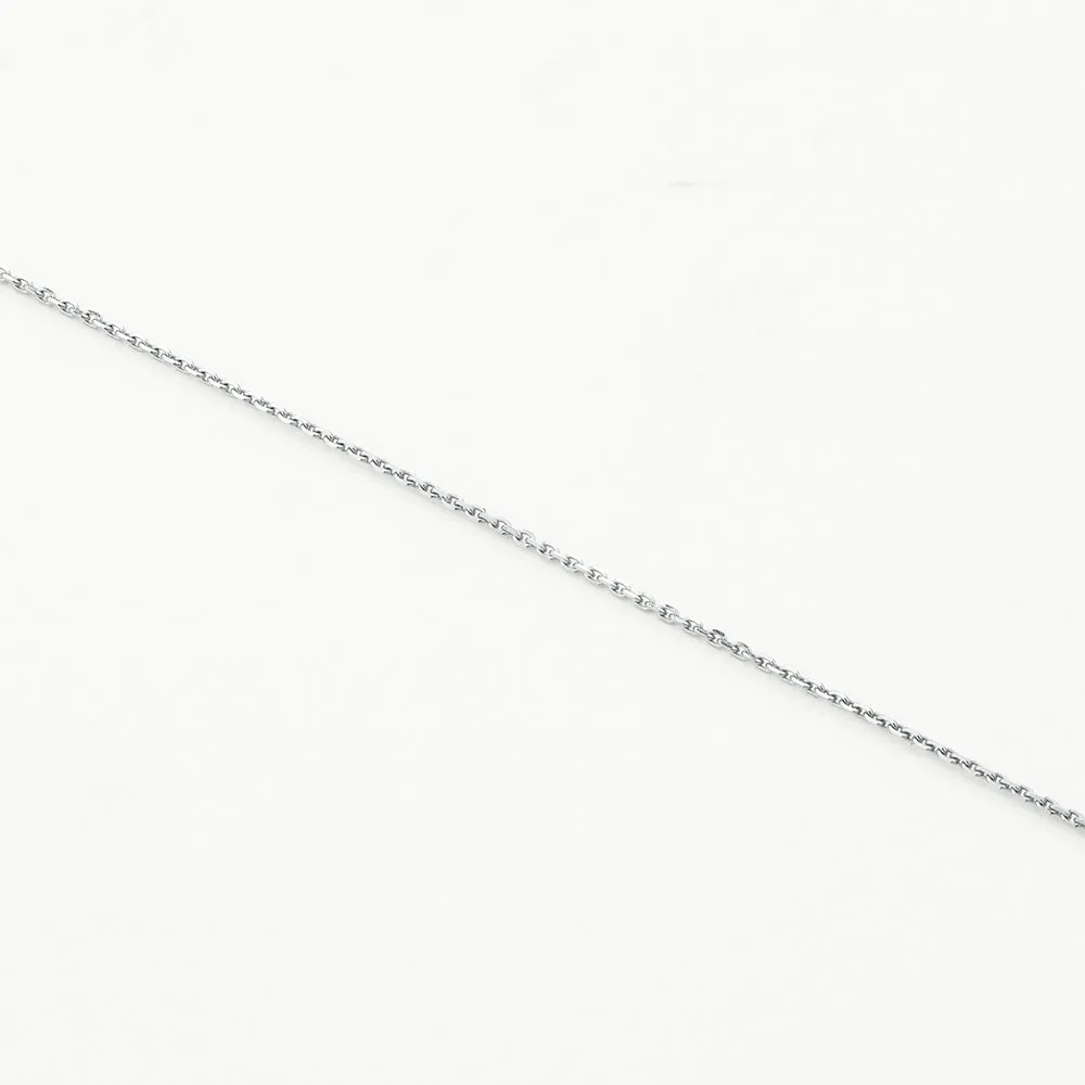 Diamond Mini Engravable Disc Necklace in Silver