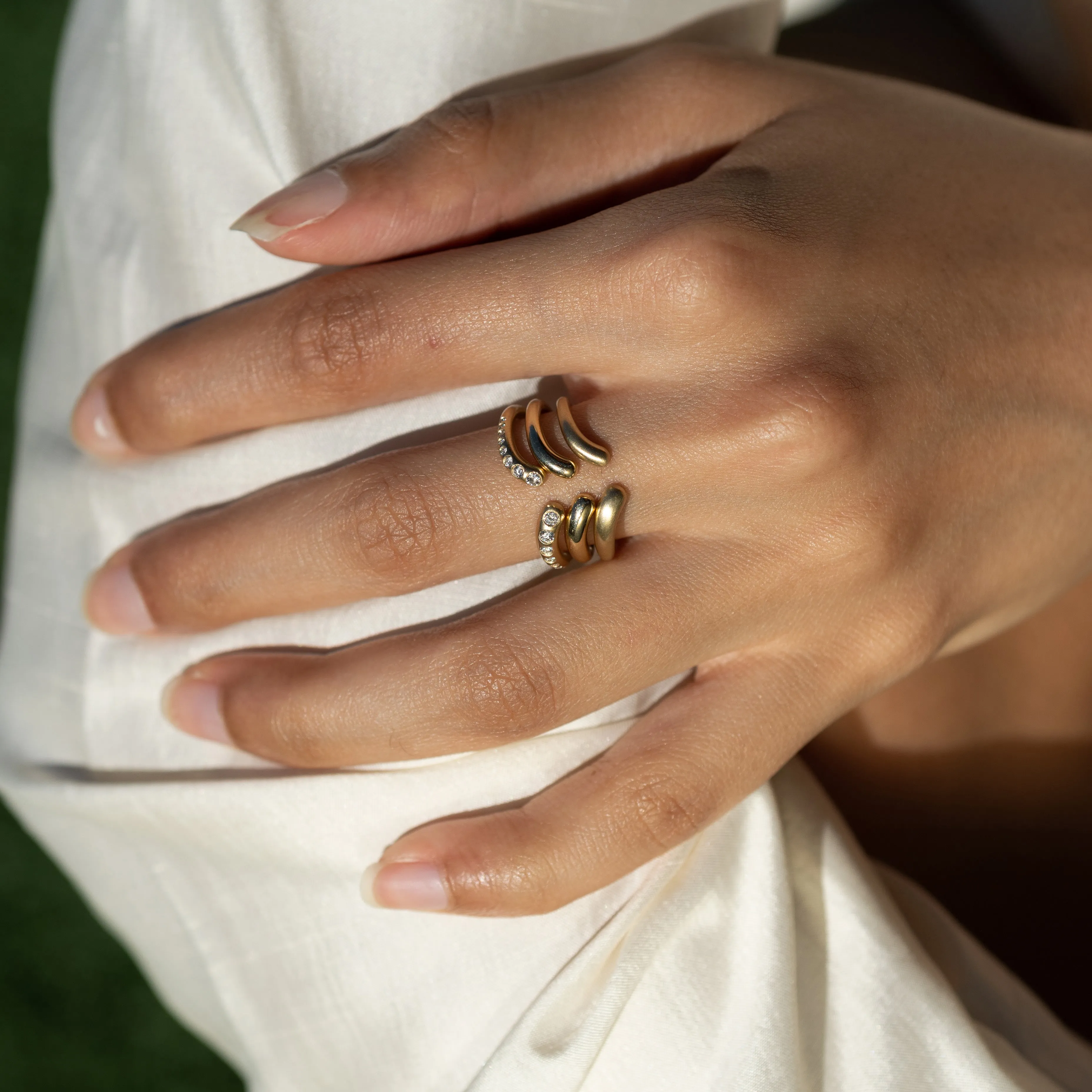 Diamond Nesting Cuff Ring