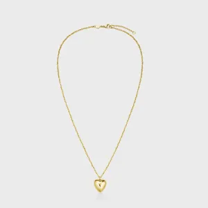 Essentielle Heart Charm Chain Necklace, Gold Colour