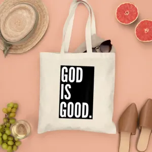 God Is Good Canvas Tote Bags - Christian Tote Bags - Printed Canvas Tote Bags - Cute Tote Bags - Religious Tote Bags - Gift For Christian - Ciaocustom