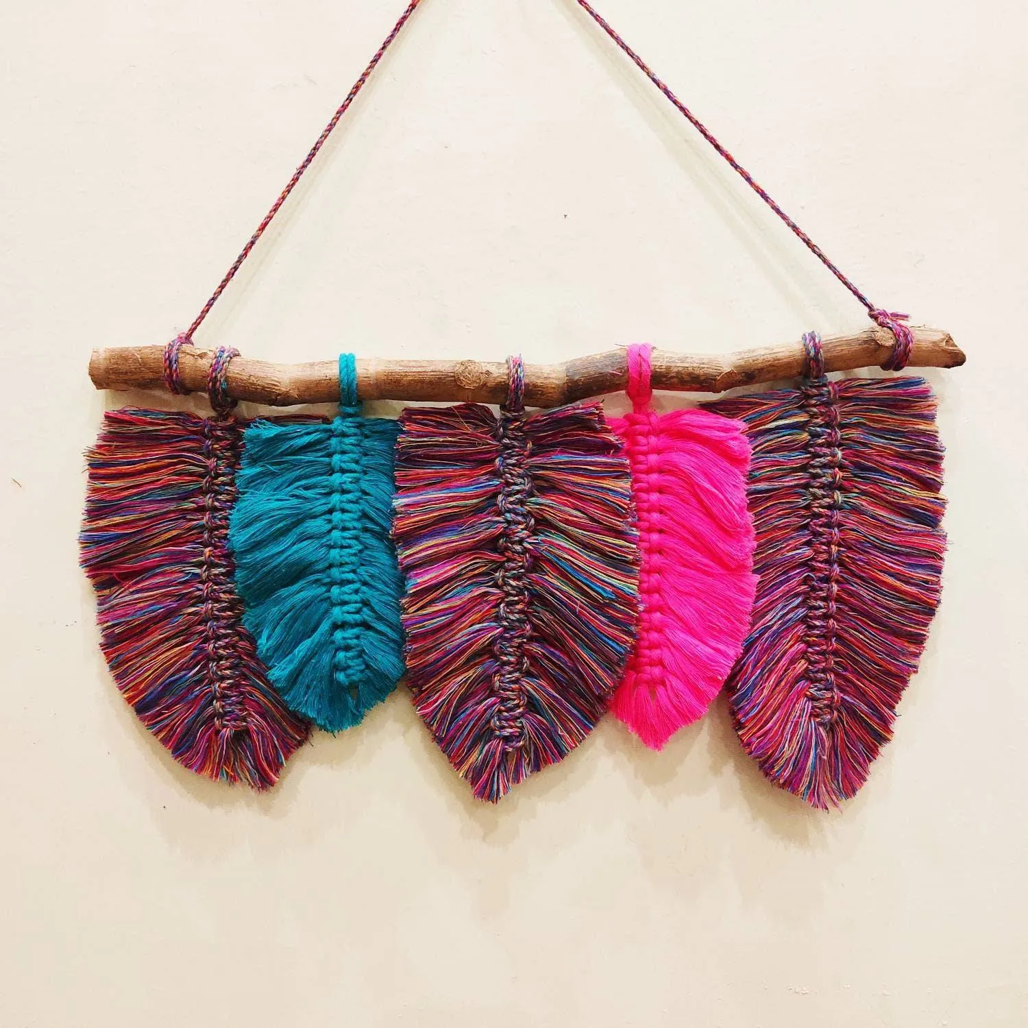 Handmade Bohemian Feather Macrame