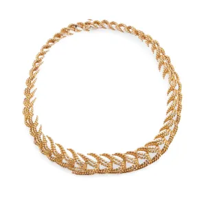 Iconic Tiffany & Co. French 18K yellow gold braided necklace