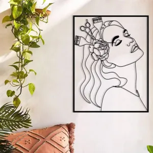 Metal Make Up Lady Wall Art