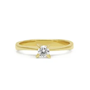 Raised 4 Claw Set Solitaire Brilliant Cut Diamond Ring