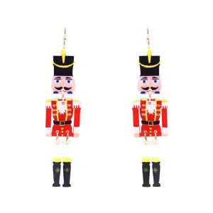 Red Acrylic Nutcracker 2.5" Drop Earring