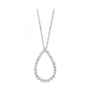 Sculptural Diamond Teardrop Pendant Necklace in White Gold, 0.5 cttw