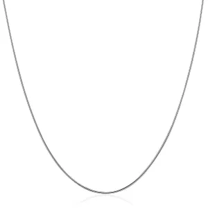 Size: 18'' - Sterling Silver Round Omega Style Chain Necklace with Rhodium Plating (1.25mm)