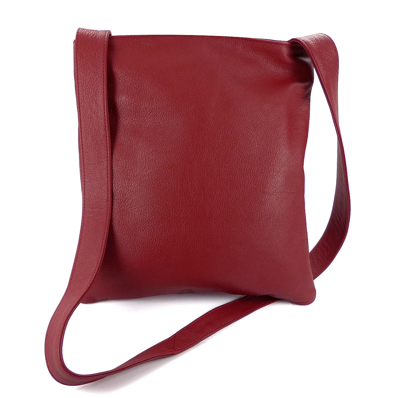 Sven lightweight vertical leather crossbody bag