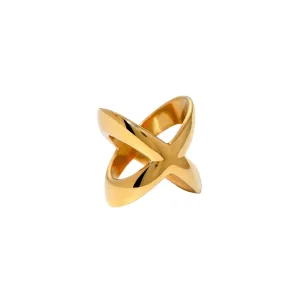 TEEK - 18K Gold-Plated Crisscross Ring