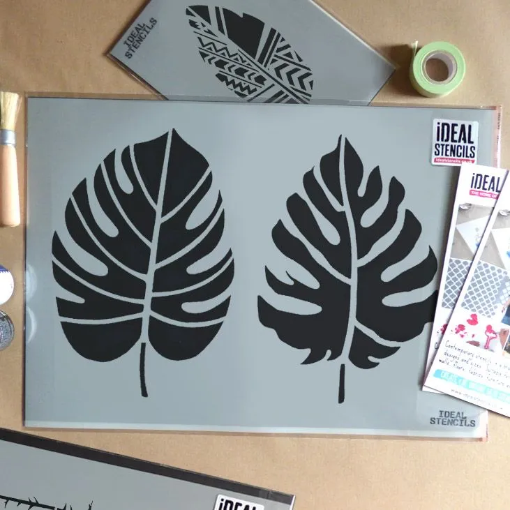 Tropical Palm Leaves Stencil